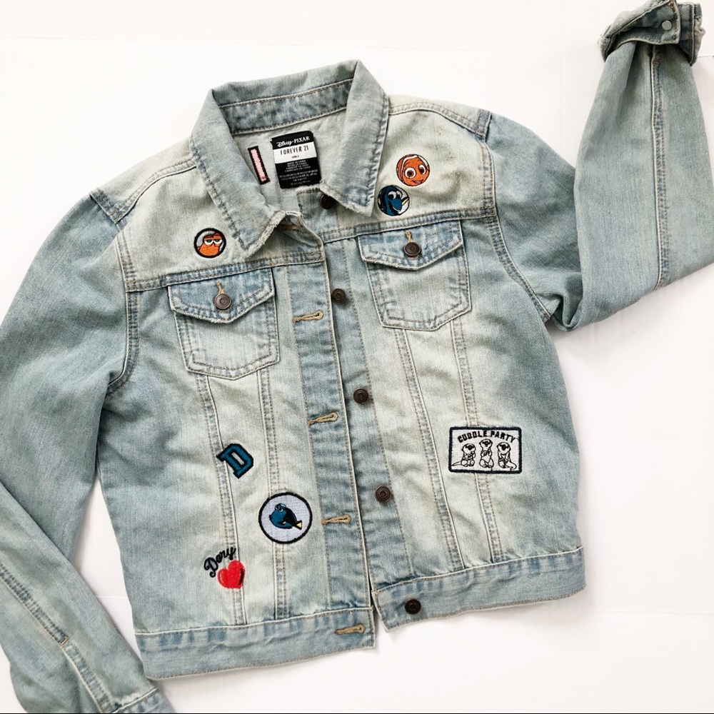 RARE Forever 21 Finding Dory Denim Jacket Disney